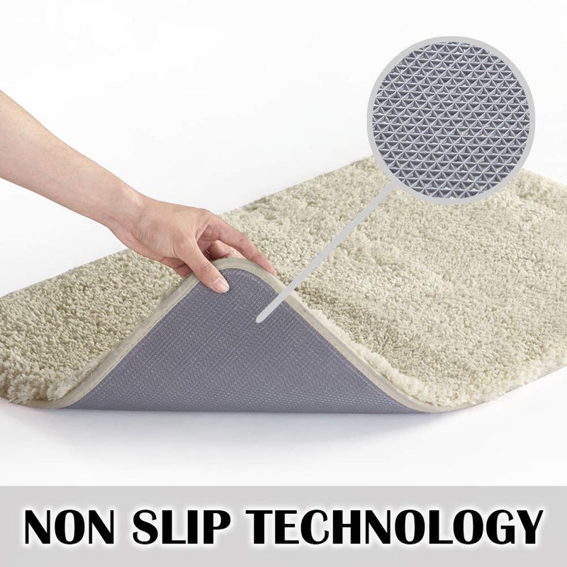 Suchtale Bath Rug for Non Slip Bath Mat (20 x 32, Light Tan) Water Absorbent Soft Microfiber Shaggy Thick Plush Shower Mat - Image 3